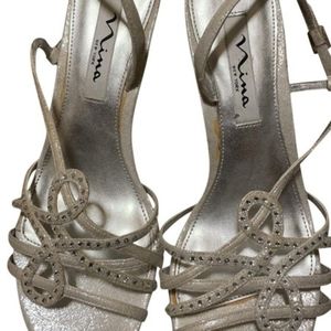 Nina silver glimmer stilettos